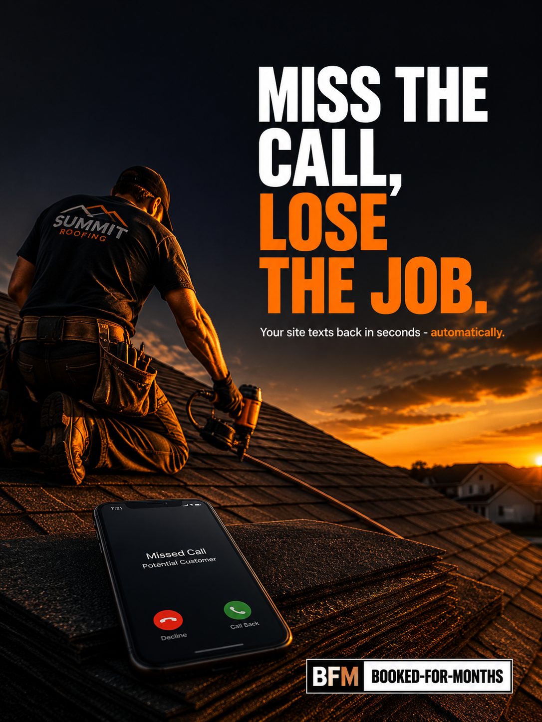 "Miss the call, lose the job", a BFM ad built by our own studio engine